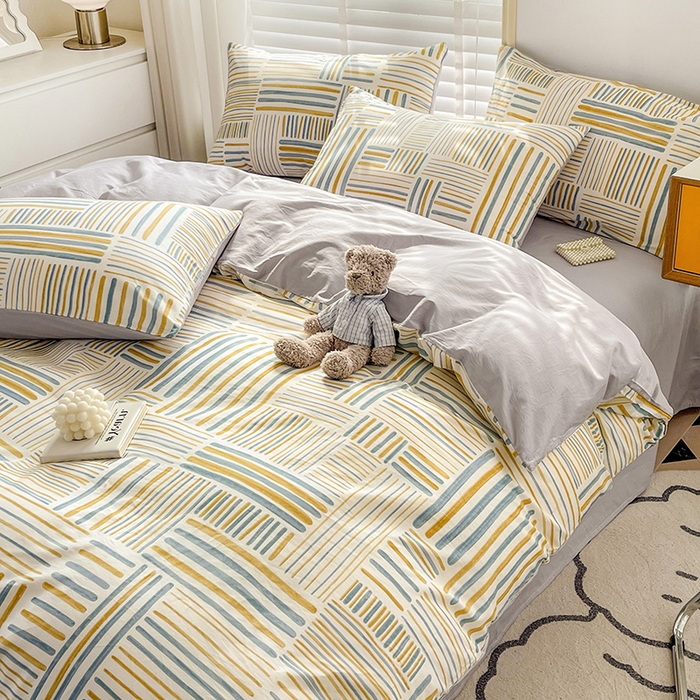 91家纺网 家纺一手货源 找家纺 梦家居 2023春季新品小清新系列3-全棉四件套 忆梦