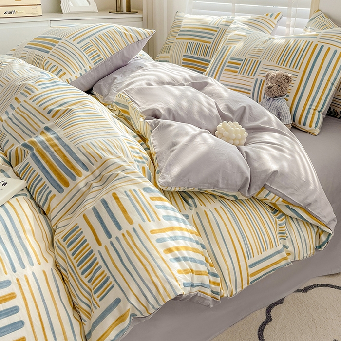 91家纺网 家纺一手货源 找家纺 梦家居 2023春季新品小清新系列3-全棉四件套 忆梦