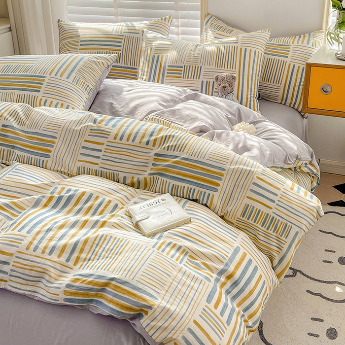 91家纺网 家纺一手货源 找家纺 梦家居 2023春季新品小清新系列3-全棉四件套 忆梦