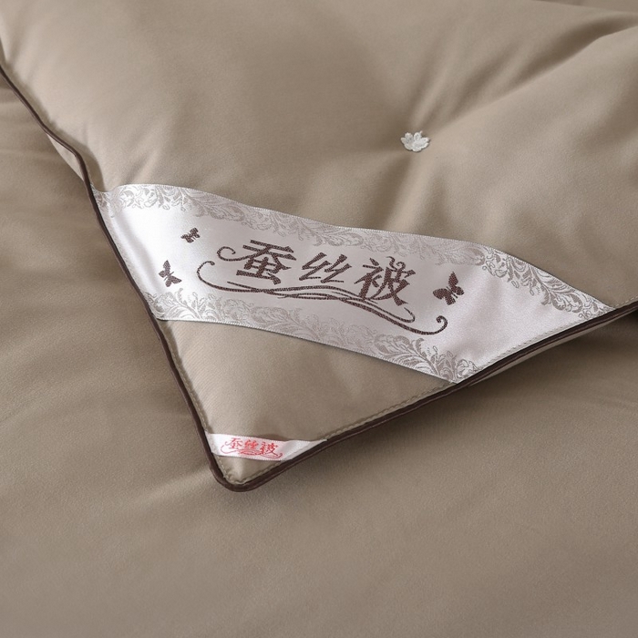 91家纺网 家纺一手货源 找家纺 畅畅家纺 2023新款洛卡棉手工订花桑蚕丝被子被芯冬被春秋被夏被 灰色