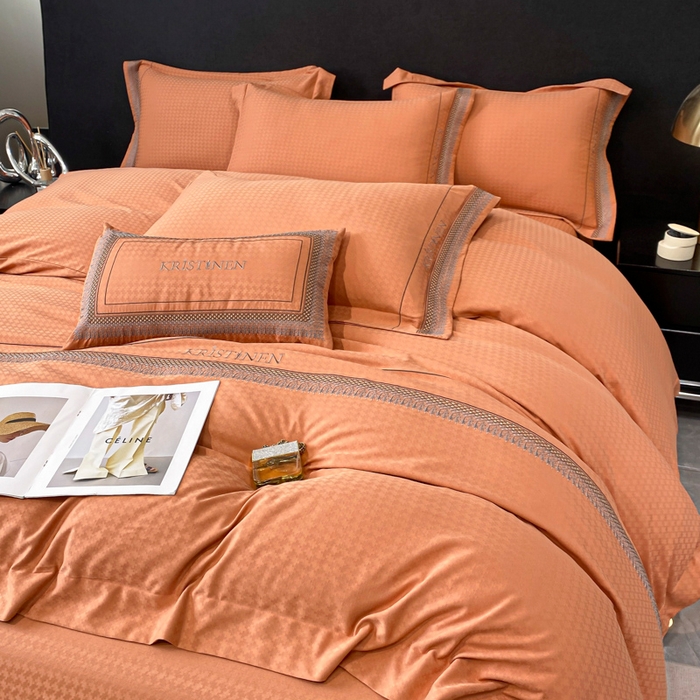 91家纺网 家纺一手货源 找家纺 安妮 2023新款提花刺绣四件套-缇娜夫人 缇娜夫人-果绿