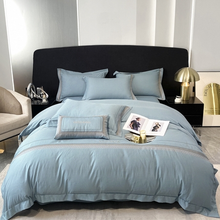 安妮 2023新款提花刺绣四件套-缇娜夫人 缇娜夫人-星蓝