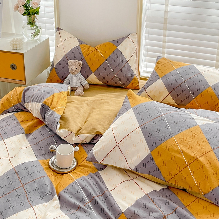 91家纺网 家纺一手货源 找家纺 梦家居 2023春季新品小清新系列3-全棉单被套 时光