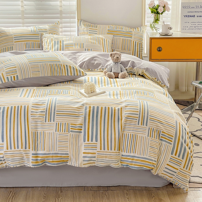 91家纺网 家纺一手货源 找家纺 梦家居 2023春季新品小清新系列3-全棉单被套 忆梦