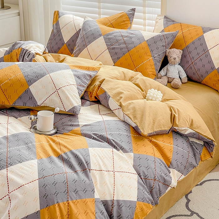 91家纺网 家纺一手货源 找家纺 梦家居 2023春季新品小清新系列3-全棉单被套 旋律黄