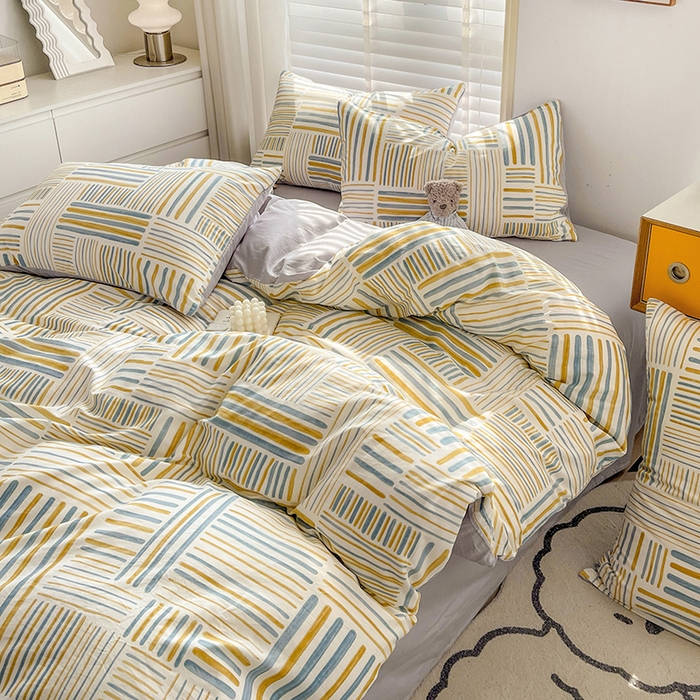 91家纺网 家纺一手货源 找家纺 梦家居 2023春季新品小清新系列3-全棉单被套 忆梦