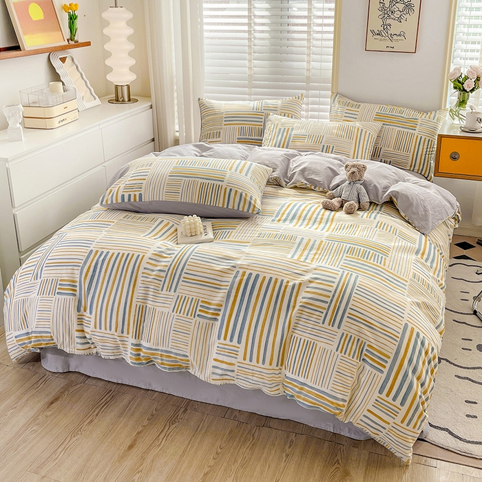 91家纺网 家纺一手货源 找家纺 梦家居 2023春季新品小清新系列3-全棉单被套 忆梦