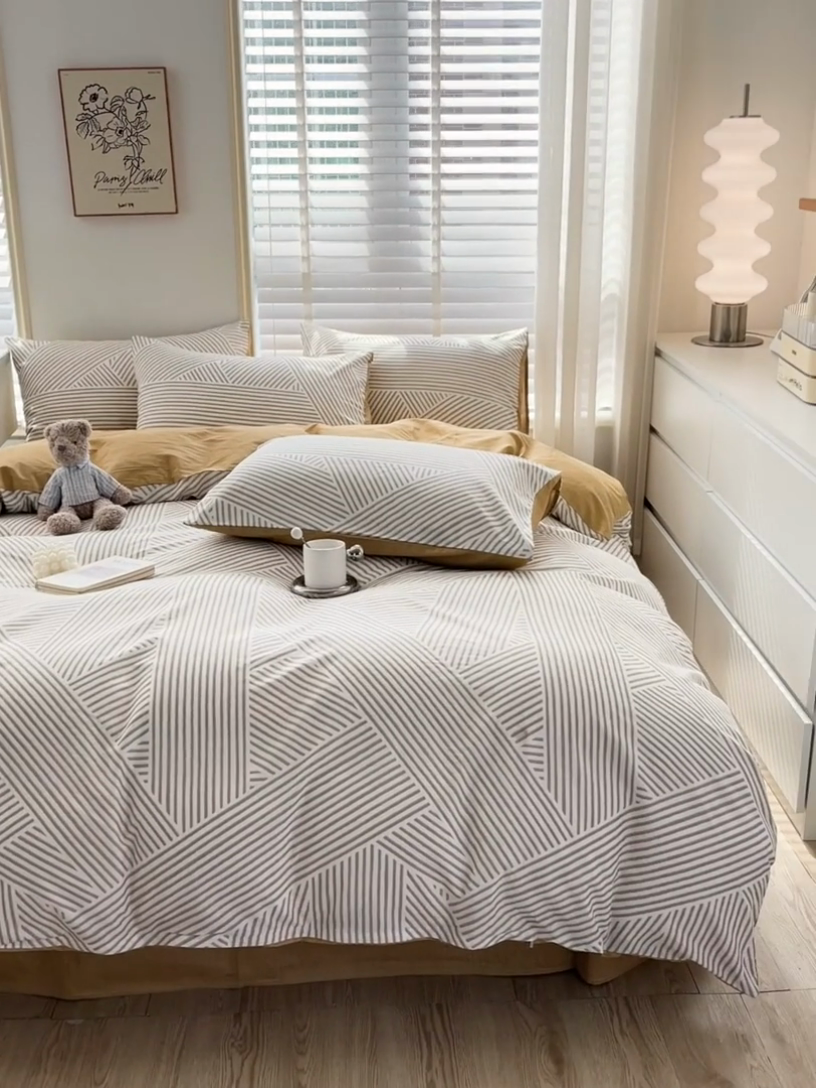 91家纺网 家纺一手货源 找家纺 梦家居 2023春季新品小清新系列3-全棉单被套 旋律黄