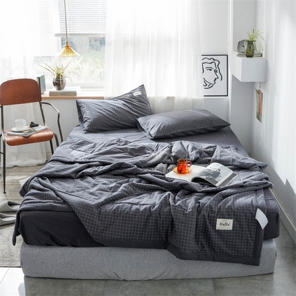 91家纺网 家纺一手货源 找家纺 （总）北欧良品 水洗棉夏被四件套水洗棉空调被夏凉被无印良品