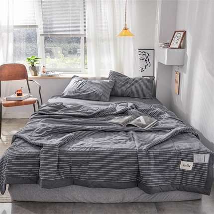 91家纺网 家纺一手货源 找家纺 （总）北欧良品 水洗棉夏被四件套水洗棉空调被夏凉被无印良品