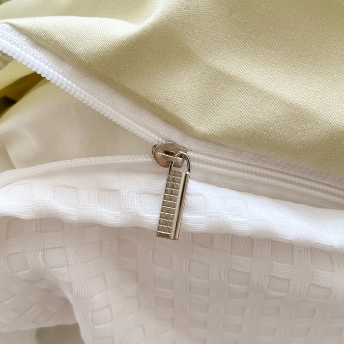 91家纺网 家纺一手货源 找家纺 慕澄 2023新款高克重小清新华夫格毛巾绣系列四件套 圣诞树-白+浅绿