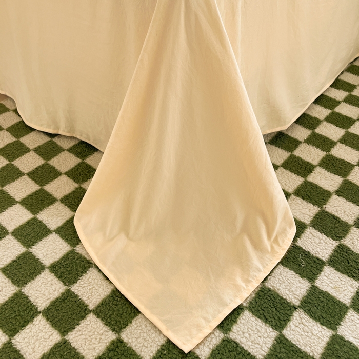 91家纺网 家纺一手货源 找家纺 慕澄 2023新款高克重小清新华夫格毛巾绣系列四件套 小兔-粉+米黄