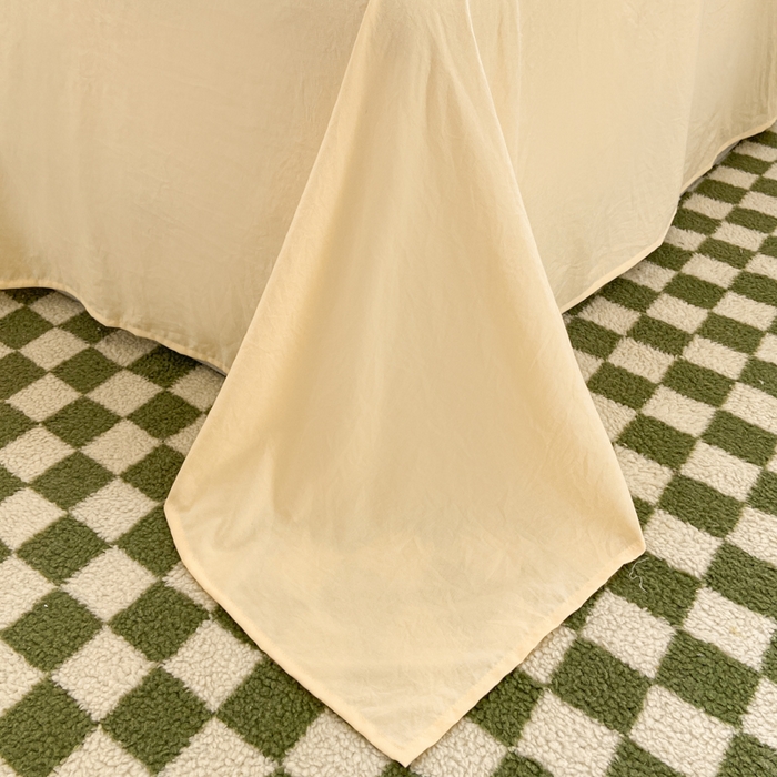 91家纺网 家纺一手货源 找家纺 慕澄 2023新款高克重小清新华夫格毛巾绣系列四件套 小花-紫+米黄