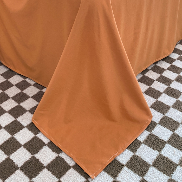 91家纺网 家纺一手货源 找家纺 慕澄 2023新款高克重小清新华夫格毛巾绣系列四件套 小兔-咖啡