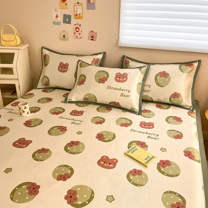 91家纺网 家纺一手货源 找家纺 懒猫 2024新款600D数码印花冰丝席 风格二 莓莓果园