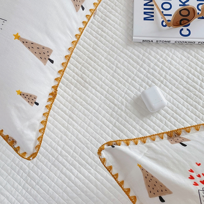 91家纺网 家纺一手货源 找家纺 洋铭区 2023新款双层纱枕套 奶油小树1