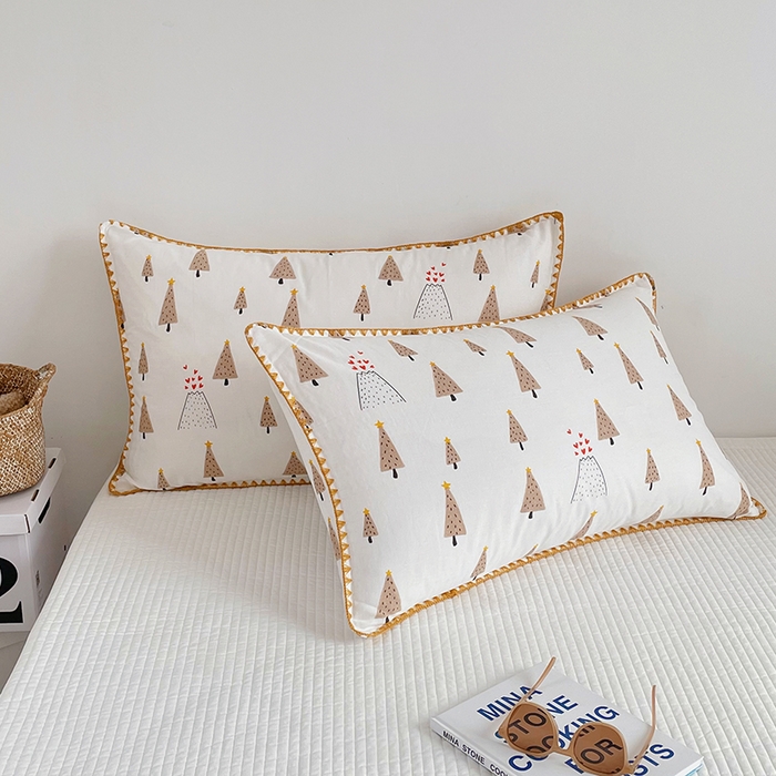 91家纺网 家纺一手货源 找家纺 洋铭区 2023新款双层纱枕套 奶油小树1