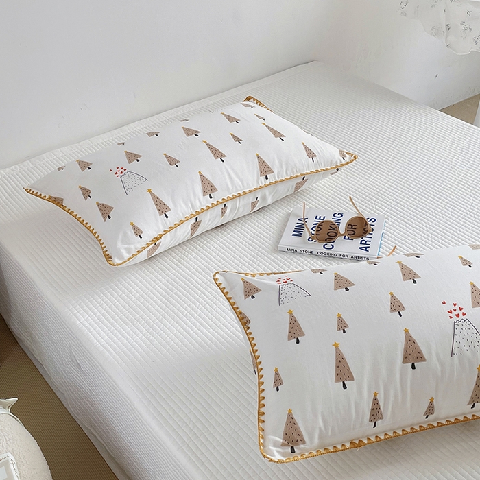 91家纺网 家纺一手货源 找家纺 洋铭区 2023新款双层纱枕套 奶油小树1