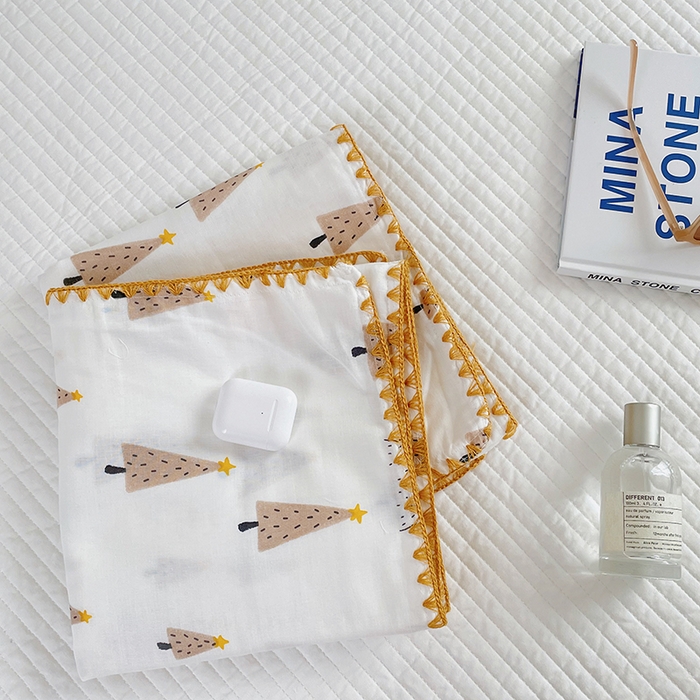 91家纺网 家纺一手货源 找家纺 洋铭区 2023新款双层纱枕套 奶油小树1