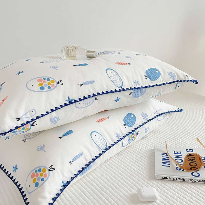 91家纺网 家纺一手货源 找家纺 洋铭区 2023新款双层纱枕套 小海洋1