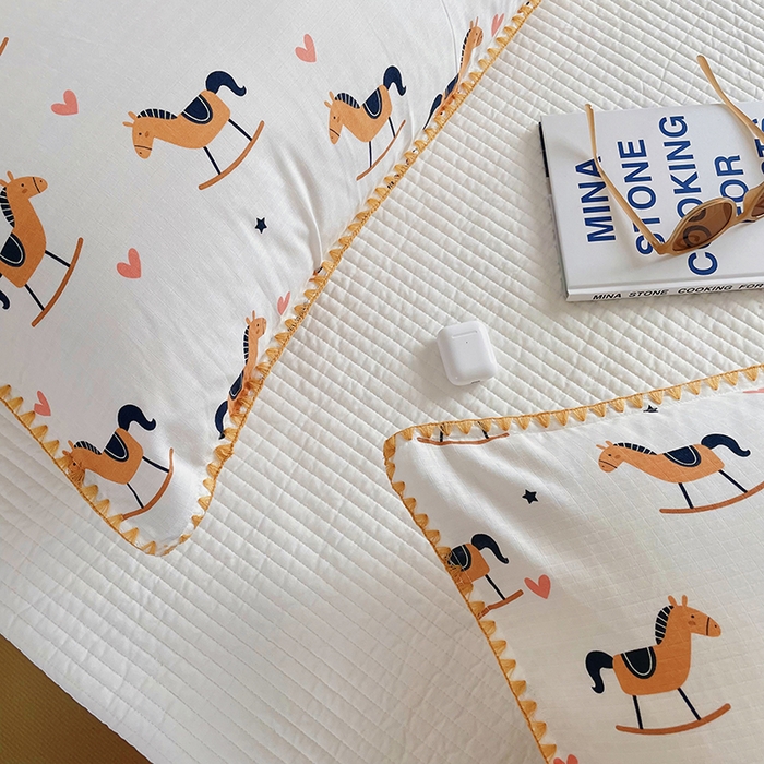 91家纺网 家纺一手货源 找家纺 洋铭区 2023新款双层纱枕套 小马萝莉1