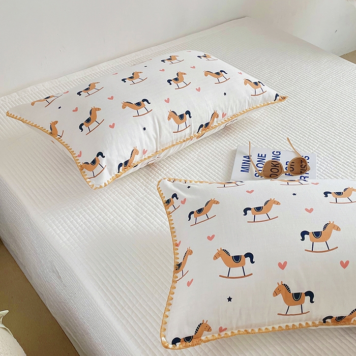 91家纺网 家纺一手货源 找家纺 洋铭区 2023新款双层纱枕套 小马萝莉1