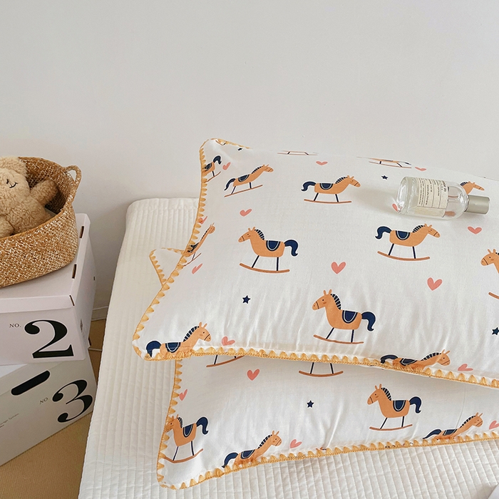 91家纺网 家纺一手货源 找家纺 洋铭区 2023新款双层纱枕套 小马萝莉1