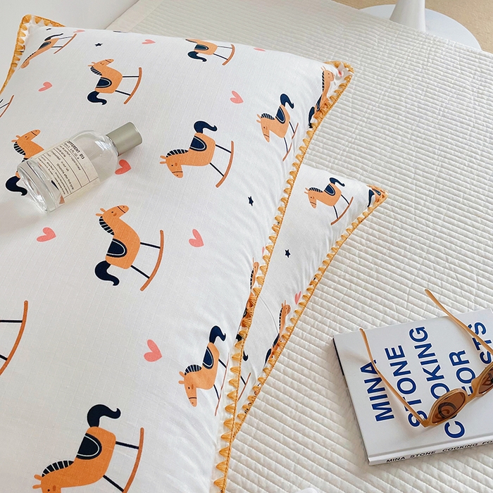 91家纺网 家纺一手货源 找家纺 洋铭区 2023新款双层纱枕套 小马萝莉1