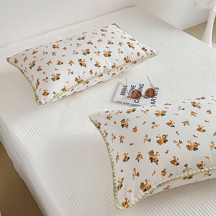 91家纺网 家纺一手货源 找家纺 洋铭区 2023新款双层纱枕套 碎花情人1