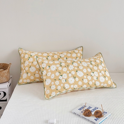 91家纺网 家纺一手货源 找家纺 洋铭区 2023新款双层纱枕套 奶油小花1
