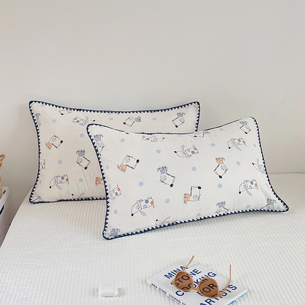 91家纺网 家纺一手货源 找家纺 洋铭区 2023新款双层纱枕套 小狗嘟嘟1
