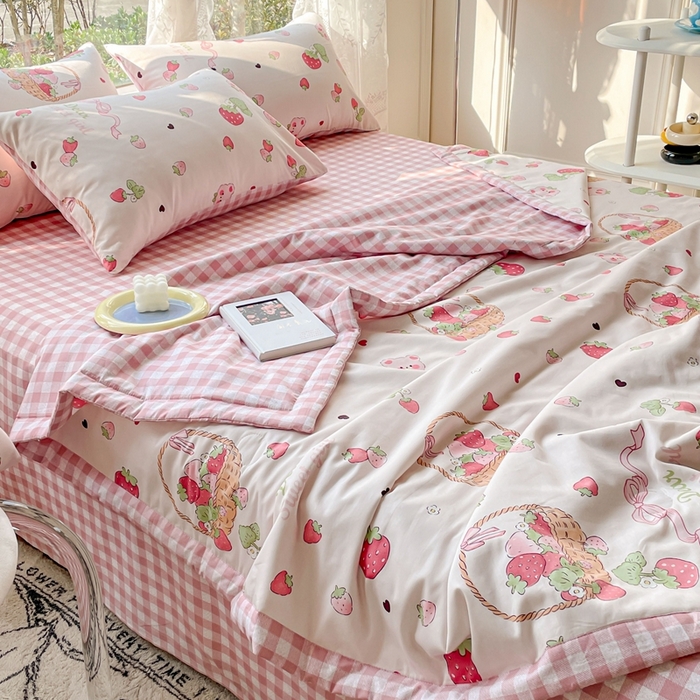 91家纺网 家纺一手货源 找家纺 （总）金丝鸟 2023新款全棉大豆夏被四件套