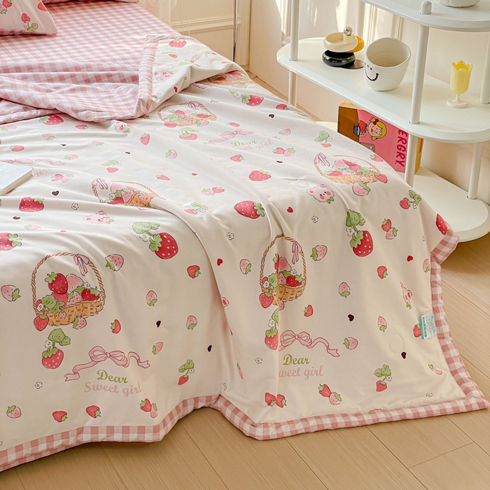 91家纺网 家纺一手货源 找家纺 （总）金丝鸟 2023新款全棉大豆夏被四件套