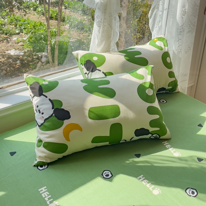 91家纺网 家纺一手货源 找家纺 金丝鸟 2023新款全棉大豆夏被四件套 乐乐狗