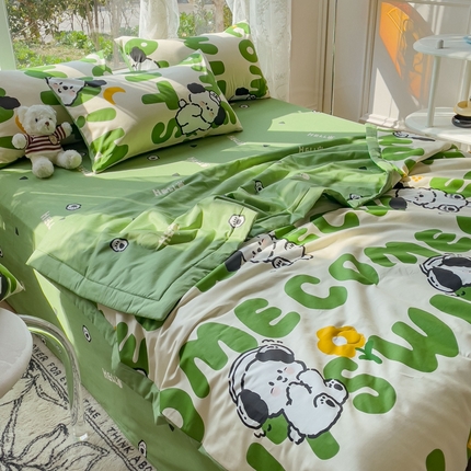 金丝鸟 2023新款全棉大豆夏被四件套 乐乐狗