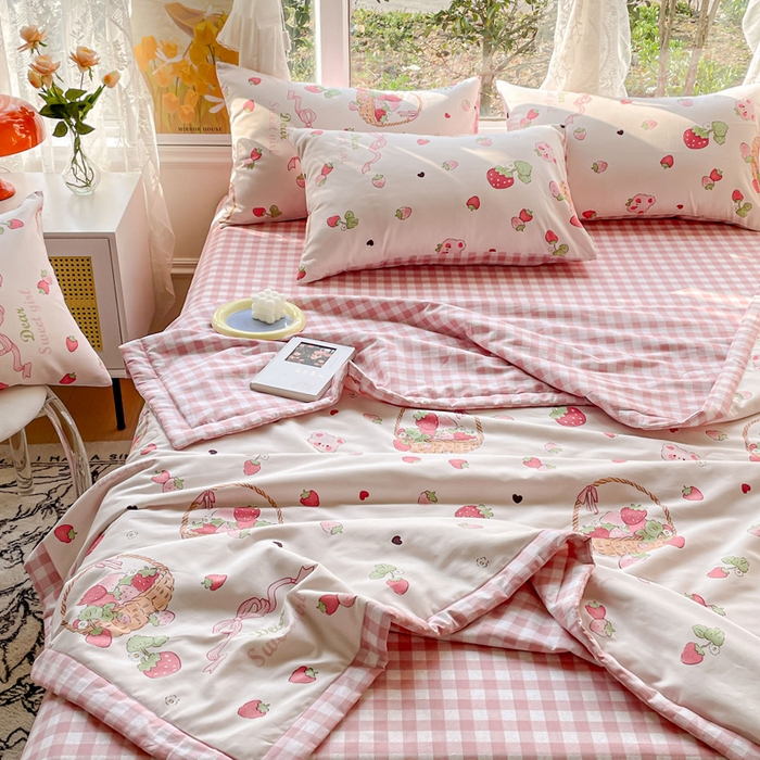 91家纺网 家纺一手货源 找家纺 （总）金丝鸟 2023新款全棉大豆夏被四件套