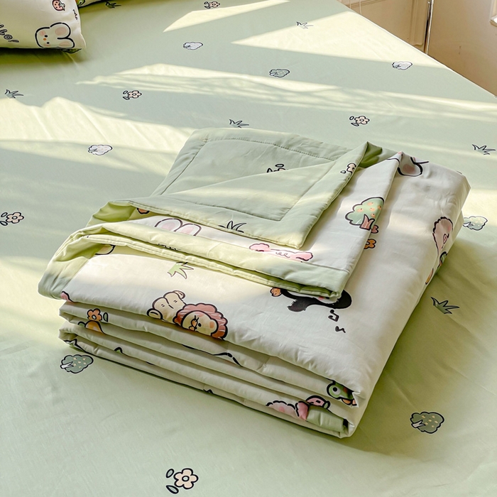 91家纺网 家纺一手货源 找家纺 金丝鸟 2023新款全棉大豆夏被四件套 宠物园