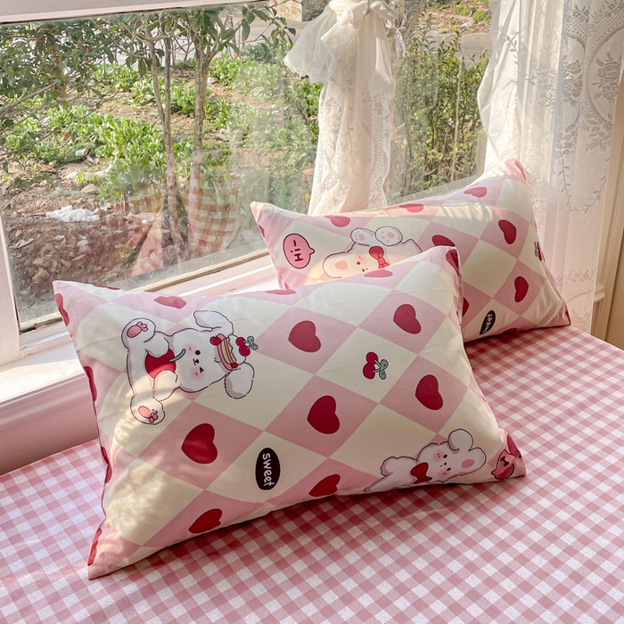 91家纺网 家纺一手货源 找家纺 金丝鸟 2023新款全棉大豆夏被四件套 英伦爱心