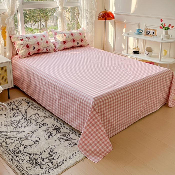 91家纺网 家纺一手货源 找家纺 金丝鸟 2023新款全棉大豆夏被四件套 英伦爱心