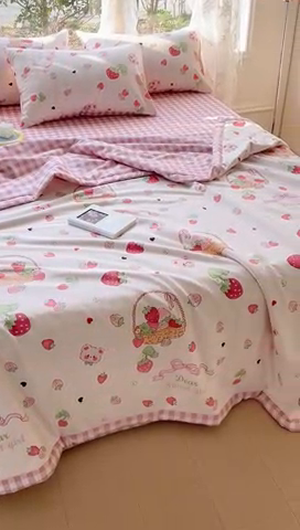 91家纺网 家纺一手货源 找家纺 （总）金丝鸟 2023新款全棉大豆夏被四件套