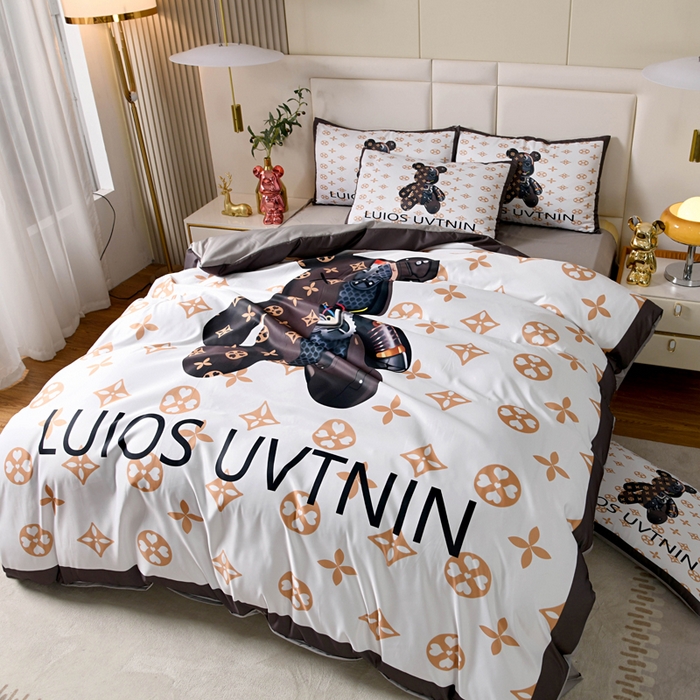 91家纺网 家纺一手货源 找家纺 爵仕 2023新款卡通暴力熊系列真丝四件套 机械熊【有小号】