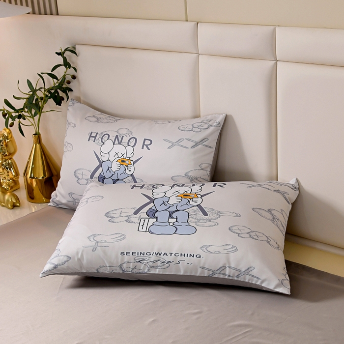 91家纺网 家纺一手货源 找家纺 爵仕 2023新款卡通暴力熊系列真丝四件套 游戏仔