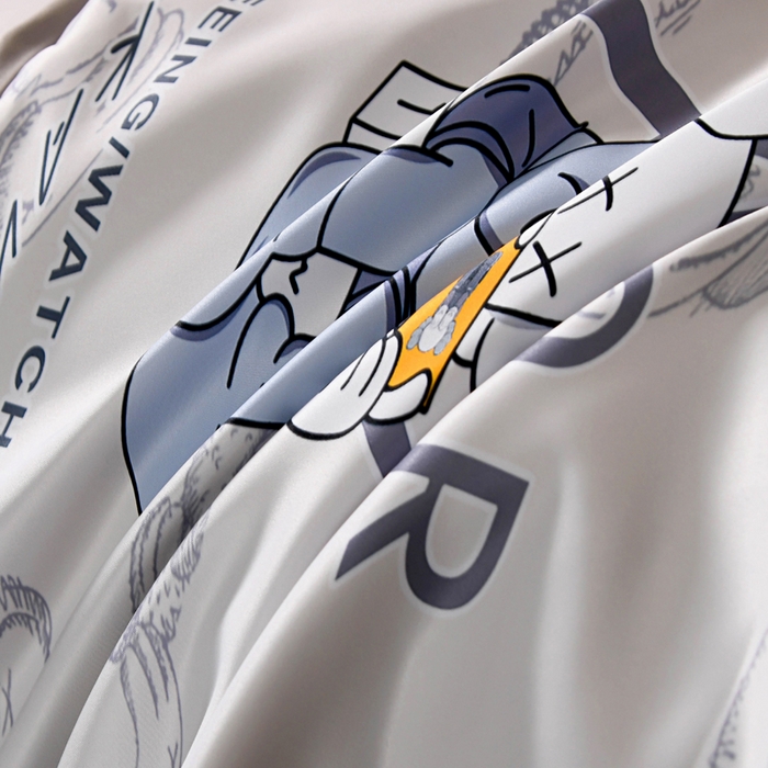 91家纺网 家纺一手货源 找家纺 爵仕 2023新款卡通暴力熊系列真丝四件套 游戏仔