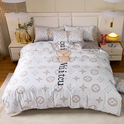 91家纺网 家纺一手货源 找家纺 （总）爵仕 2023新款卡通暴力熊系列真丝四件套