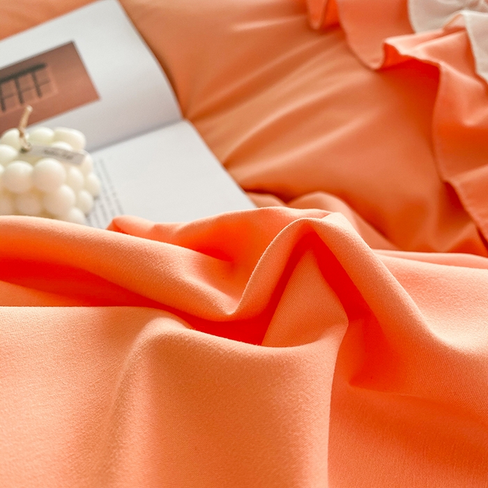 91家纺网 家纺一手货源 找家纺 唐人居 2025新款水洗棉麻梦幻系列 梦幻橙