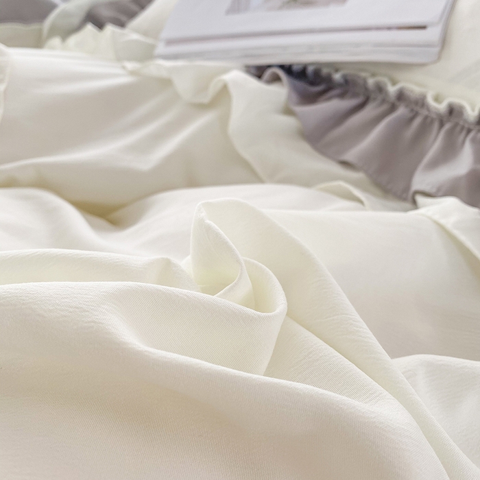 91家纺网 家纺一手货源 找家纺 唐人居 2025新款水洗棉麻梦幻系列 梦幻白灰