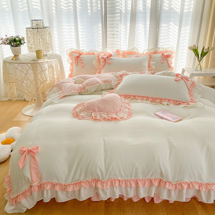 91家纺网 家纺一手货源 找家纺 唐人居 2025新款水洗棉麻梦幻系列 梦幻白玉