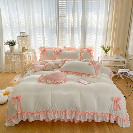 唐人居 2025新款水洗棉麻梦幻系列 梦幻白玉