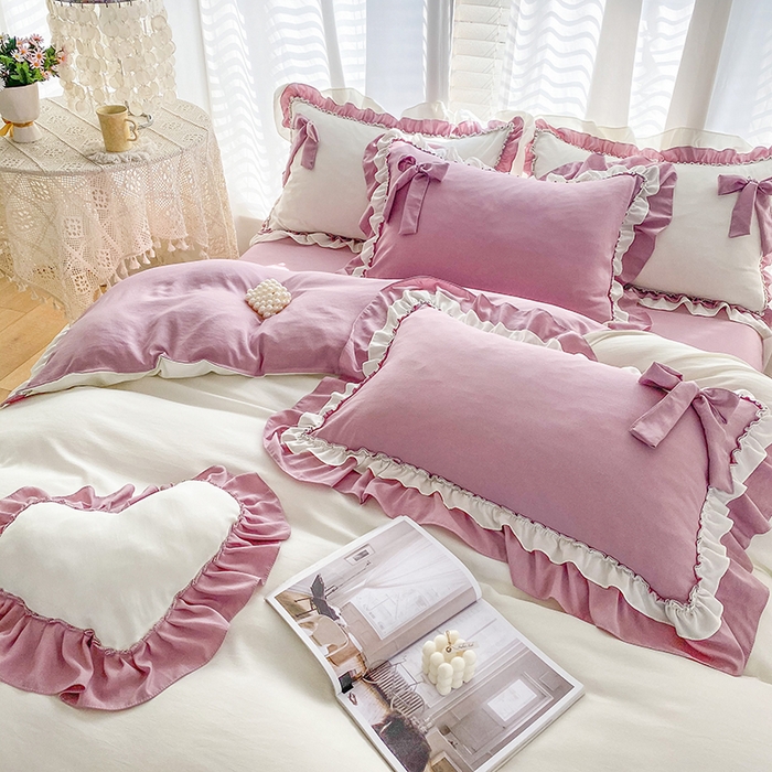 91家纺网 家纺一手货源 找家纺 唐人居 2025新款水洗棉麻梦幻系列 梦幻白紫