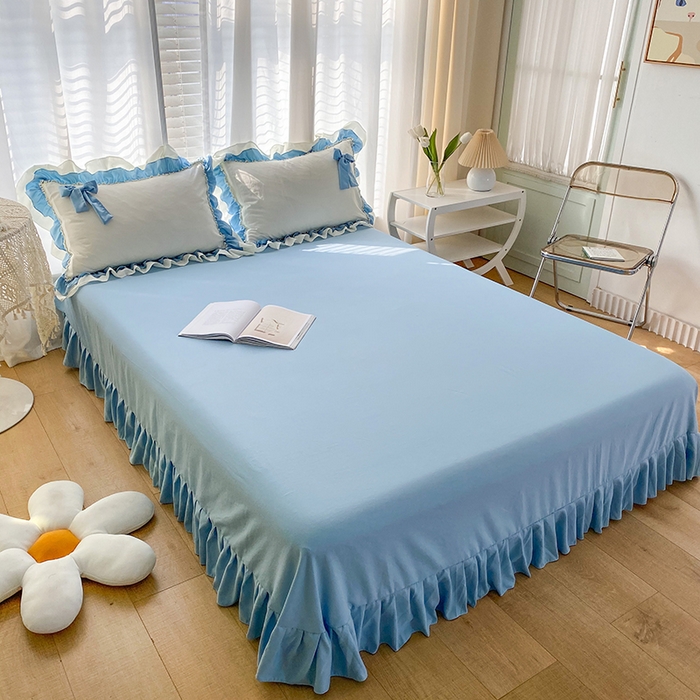 91家纺网 家纺一手货源 找家纺 唐人居 2025新款水洗棉麻梦幻系列 梦幻白蓝